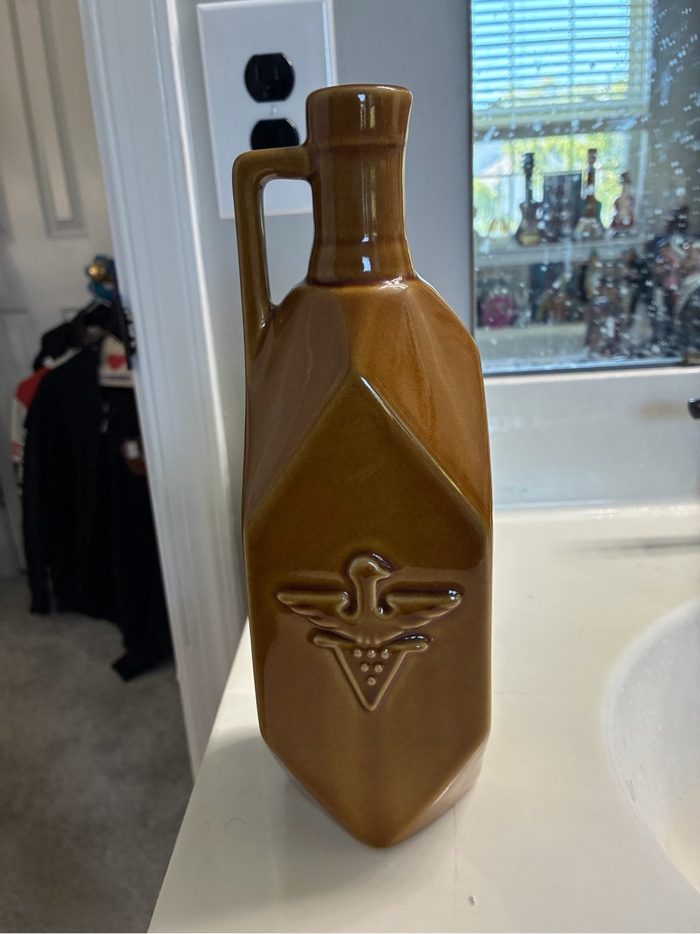 Vintage Aguardente Velhíssima Bisavó ceramic decanter from Portugal